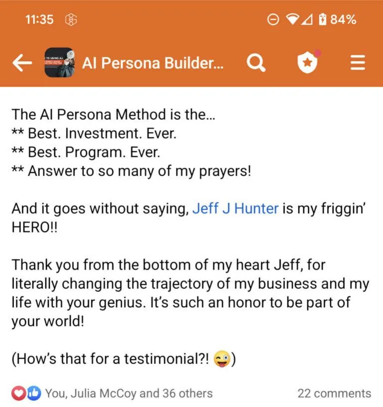 Best investment ever review of Jeff J Hunter's training