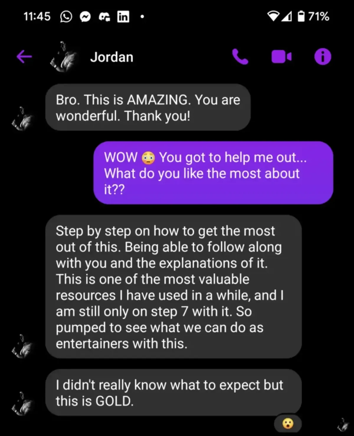 Jordan's review of working with Jeff J Hunter
