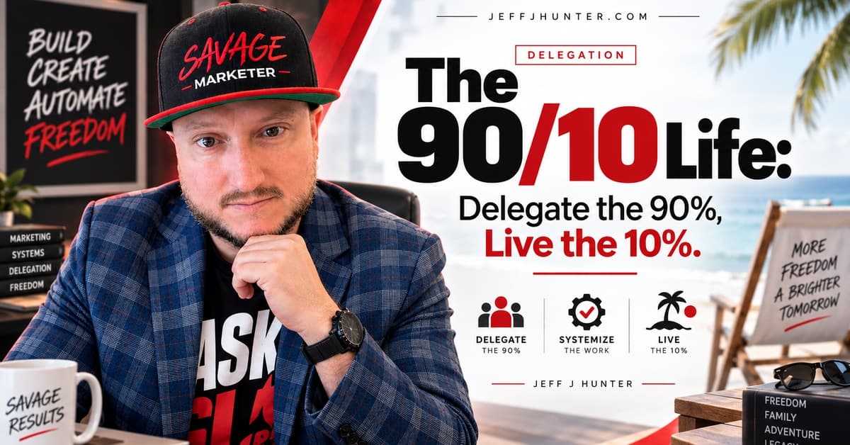 The 90/10 Life by Jeff J Hunter, delegate the 90 percent and live the 10 percent
