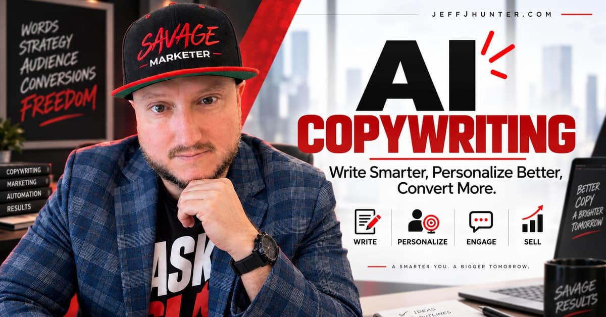 AI copywriting by Jeff J Hunter, write smarter, personalize better, boost conversions