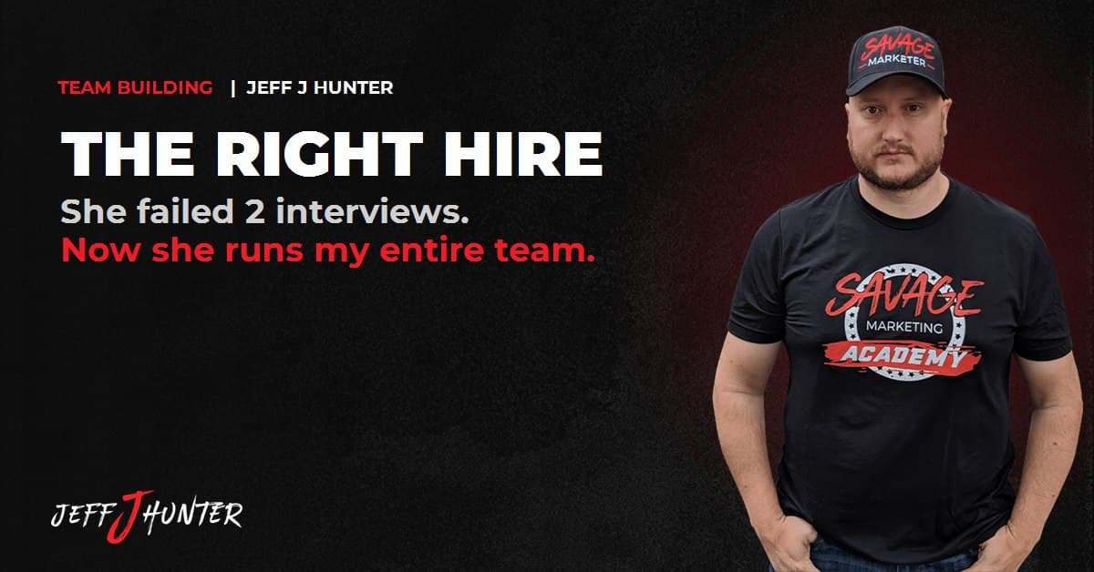 Jeff J Hunter on the team manager who failed two interviews before he hired her