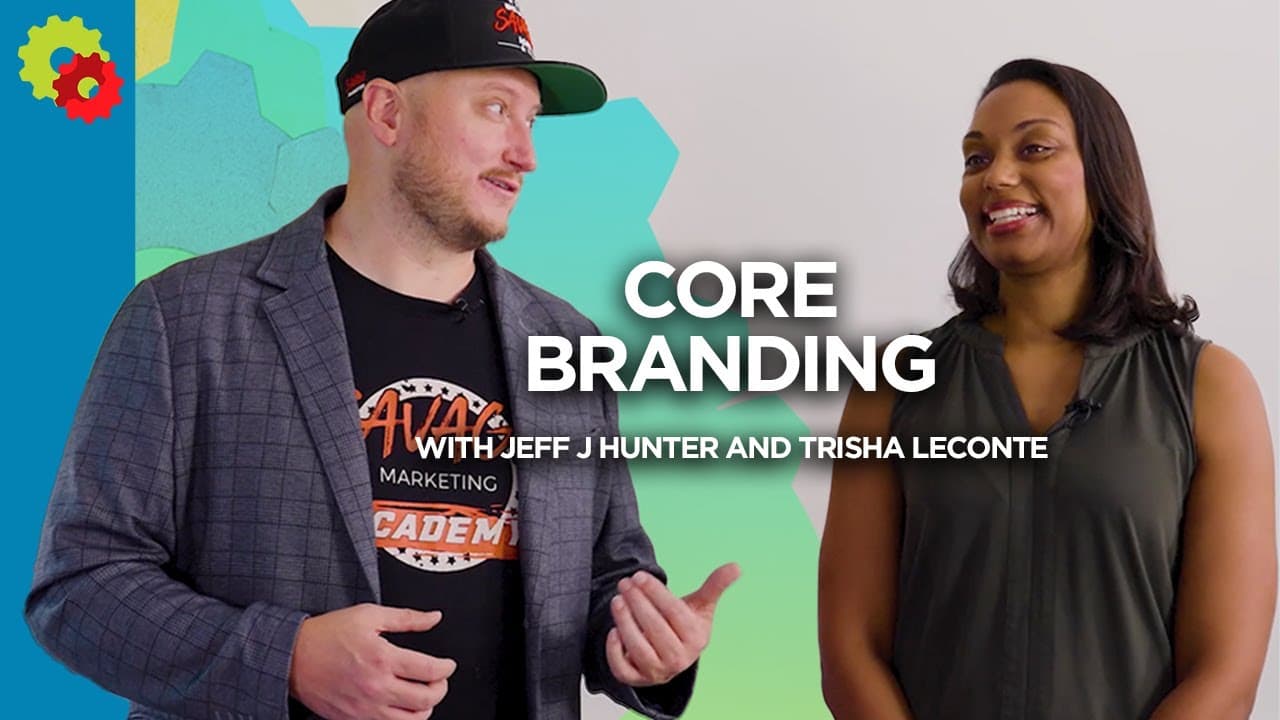 Jeff J Hunter and Trisha Leconte teaching the C.O.R.E. Branding Method on DigitalMarketer